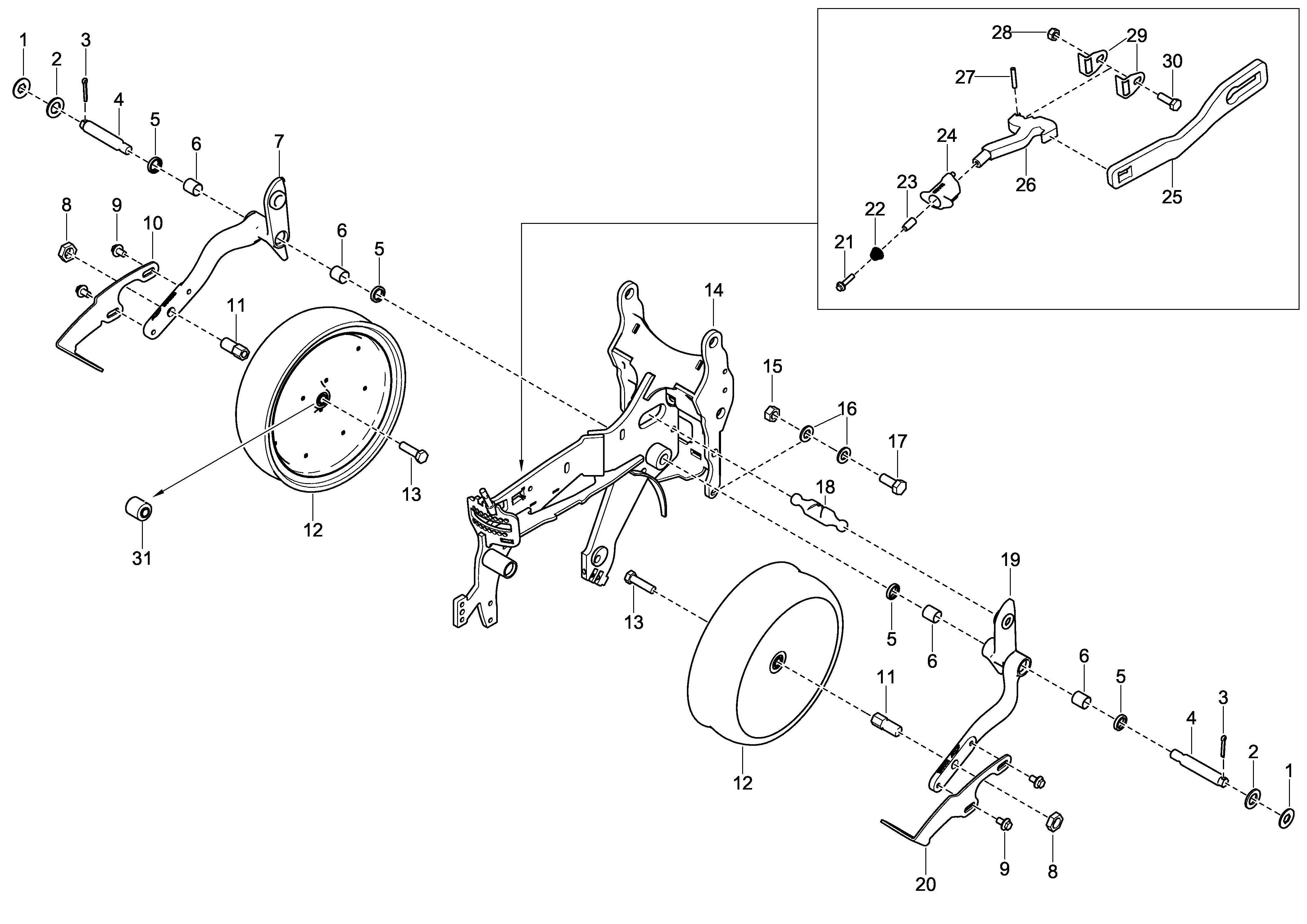 903122 Depth control TPL 12-24 Row unit - Vaderstad Parts Catalogue